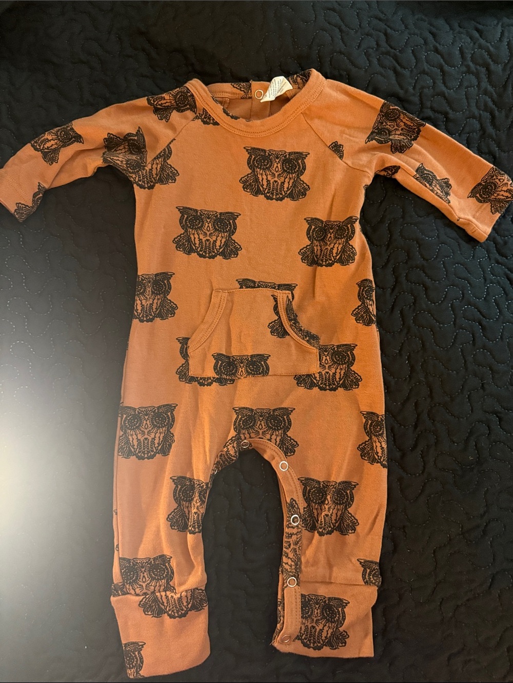 Kate Somerville Rust One-Piece Owl Print Bodysuit